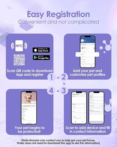 NFC & QR Code Pet ID Tag, Silicone Silent Dog Tag, Cat Name Tag, Personalized Customized Dog Tag, Modifiable Pet Online Profile, Instant Pet Location Alert Email, Anti-Lost Function in Saudi Arabia