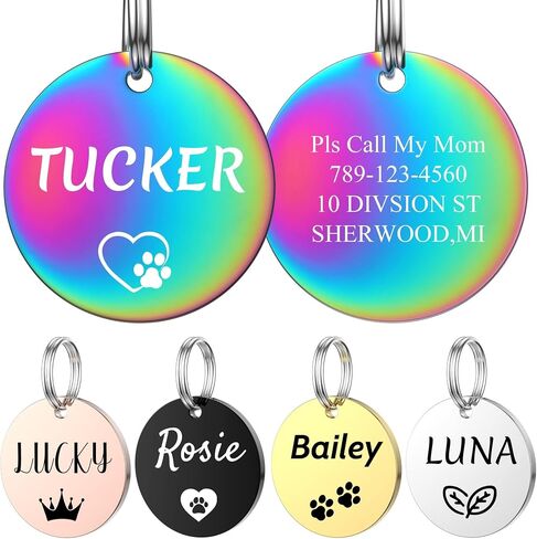 Dog Tags Personalized for Pets - YEHANTI Personalized Dog Tags with Lovely Icons, Durable Stainless Steel Pet ID Tags for Small Large Dogs Cats, Custom Dog Name Tags Engraved on Both Sides (Bone) in Saudi Arabia