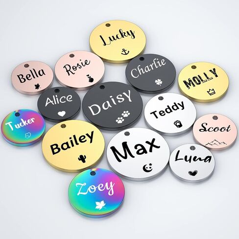 Dog Tags Personalized for Pets - YEHANTI Personalized Dog Tags with Lovely Icons, Durable Stainless Steel Pet ID Tags for Small Large Dogs Cats, Custom Dog Name Tags Engraved on Both Sides (Bone) in Saudi Arabia