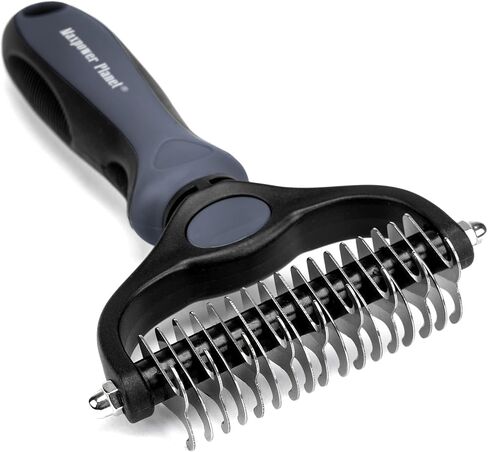 Maxpower Planet Original Pet Grooming Rake - Double-Sided Deshedding Dematting Tool, Undercoat Rake for Dogs & Cats, Extra-Wide Dog Grooming Brush & Deshedder Comb for Long Hair, Reduces Shedding 95% in Kuwait