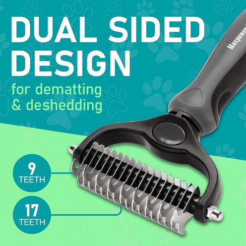 Maxpower Planet Original Pet Grooming Rake - Double-Sided Deshedding Dematting Tool, Undercoat Rake for Dogs & Cats, Extra-Wide Dog Grooming Brush & Deshedder Comb for Long Hair, Reduces Shedding 95% in Kuwait