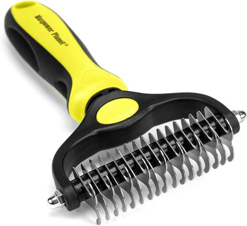 Maxpower Planet Original Pet Grooming Rake - Double-Sided Deshedding Dematting Tool, Undercoat Rake for Dogs & Cats, Extra-Wide Dog Grooming Brush & Deshedder Comb for Long Hair, Reduces Shedding 95% in Kuwait