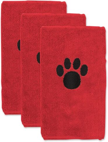 Bone Dry Pet Grooming, Embroidered Microfiber Towel Drying Collection, 15x30, Raspberry Sorbet in Saudi Arabia