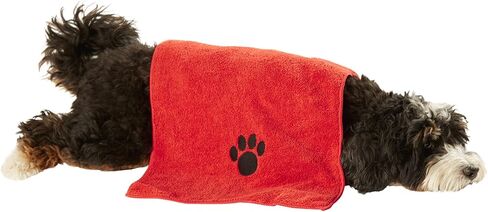 Bone Dry Pet Grooming, Embroidered Microfiber Towel Drying Collection, 15x30, Raspberry Sorbet in Saudi Arabia