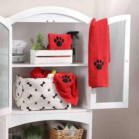 Bone Dry Pet Grooming, Embroidered Microfiber Towel Drying Collection, 15x30, Raspberry Sorbet in Saudi Arabia
