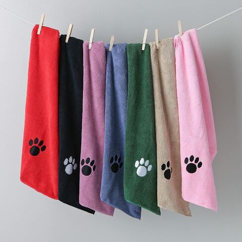 Bone Dry Pet Grooming, Embroidered Microfiber Towel Drying Collection, 15x30, Raspberry Sorbet in Saudi Arabia