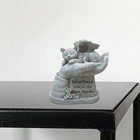 Comfy Hour 8" Polyresin Cat Angel in Hand Memorial Pet Statue Figurine for Your Home Or Garden, Beige, Pet in Loving Memory Collection in Saudi Arabia