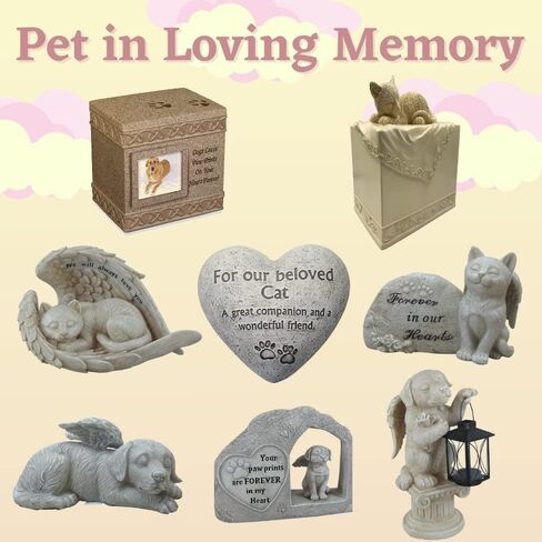 Comfy Hour 8" Polyresin Cat Angel in Hand Memorial Pet Statue Figurine for Your Home Or Garden, Beige, Pet in Loving Memory Collection in Saudi Arabia