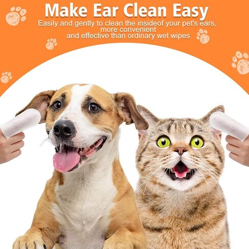 Cunno 300 Pcs Dog Teeth Cleaning Finger Wipes Disposable Pet Dental Care Wipes Eye Wipes Oral Cleansing Teeth Wipes Pads for Cat and Dog, Freshen Breath, Reduce Plaque and Tartar, No Brushing in Saudi Arabia