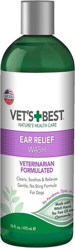 Vet's Best Dog Ear Cleaner Kit - Multi-Symptom Ear Relief - Wash & Dry Treatment - Alcohol-free in Kuwait