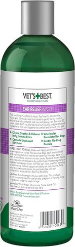 Vet's Best Dog Ear Cleaner Kit - Multi-Symptom Ear Relief - Wash & Dry Treatment - Alcohol-free in Kuwait