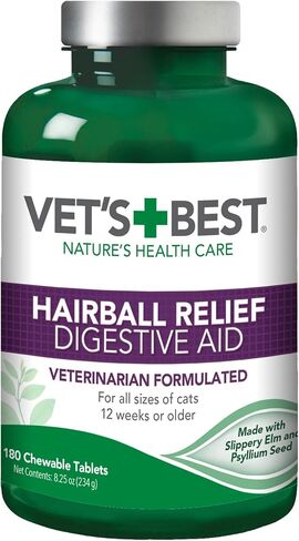 Vet's Best Cat Hairball Relief Chewable Tablets, Digestive Aid, 180 Count in Saudi Arabia