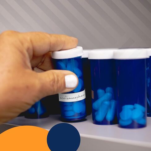 توب كلاس فانتشيرز زجاجات حبوب الدواء الفارغة مع ملصقات وأغطية 15 عبوة من زجاجات حبوب الدواء الزرقاء مع أغطية سهلة الفتح 8 زجاجات دواء منظم دواء، أساسيات السفر، حاوية حرفية، تخزين الخرز in Kuwait