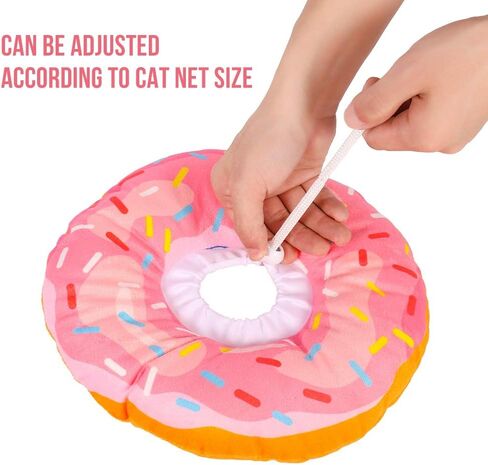 Cat Cone Collar Soft, Cat Recovery Collar Cute Cat Donut Adjustable Elizabethan Cone Cat Cones to Stop Licking Comfortable Lightweight Neck Cone for Cats Kittens After Surgery in Kuwait