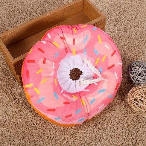 Cat Cone Collar Soft, Cat Recovery Collar Cute Cat Donut Adjustable Elizabethan Cone Cat Cones to Stop Licking Comfortable Lightweight Neck Cone for Cats Kittens After Surgery in Kuwait