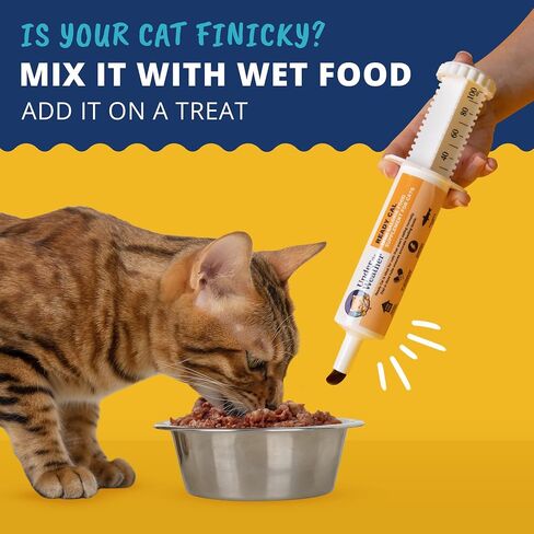 Under The Weather Pet | Ready Cal for Cats 100cc | High Calorie Supplement | Cat Weight Gainer and High Calorie Booster | 10 Vitamins, 7 Minerals & Omega Fatty Acids (for Cats 100cc) in Kuwait