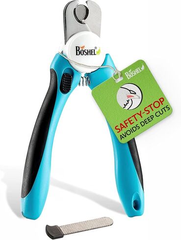 Boshel Small Dog Nail Clipper - Dog Nail Trimmer with Safety Guard, Dog Nail Clippers for Small Dogs & Cat, Razor-Sharp Dog Nail Trimmers, Puppy Toenail Cutter, Pet Nail Clippers for Dogs + Nail File in Kuwait
