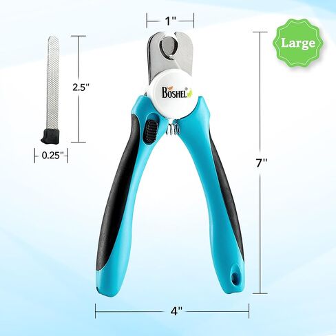 Boshel Small Dog Nail Clipper - Dog Nail Trimmer with Safety Guard, Dog Nail Clippers for Small Dogs & Cat, Razor-Sharp Dog Nail Trimmers, Puppy Toenail Cutter, Pet Nail Clippers for Dogs + Nail File in Kuwait