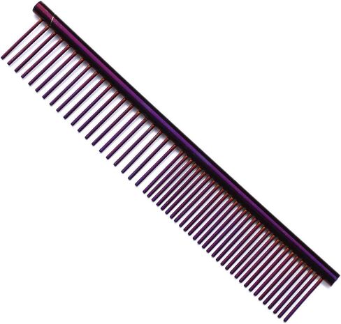 ZoCr Stainless Steel Pet Comb for Dogs Cats, Pet Grooming Comb with Different Spaced Rounded Teeth (Black) in Saudi Arabia