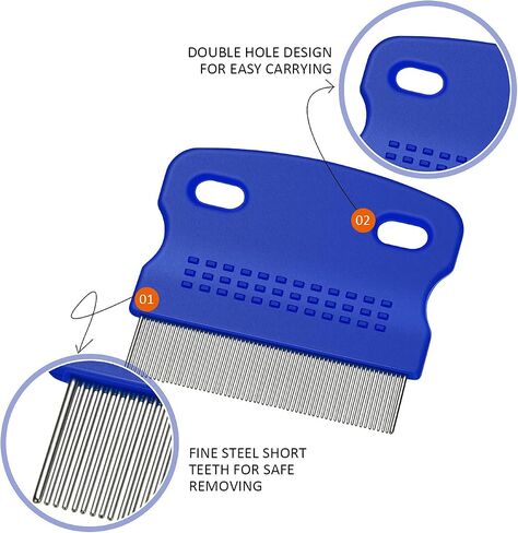 6 Pieces Pet Lice Combs Dog Grooming Flea Cat Tear Stain Comb for Removal Dandruff, Hair Stain, Nit(Pink, Light Blue, Dark Blue, Yellow) in Kuwait