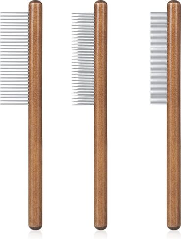 ماكسوس مشط للقطط، مشط خشبي صلب للحيوانات الاليفة للقطط، مشط شعر الارانب، يزيل القفز in Kuwait