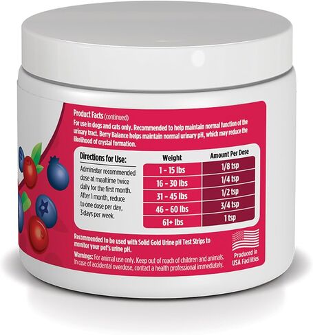 Solid Gold Cranberry Supplement for Dogs & Cats for Urinary Tract Health - Berry Balance Chews UTI + Bladder + Kidney Support for Cats and Dogs with Antioxidants in Kuwait