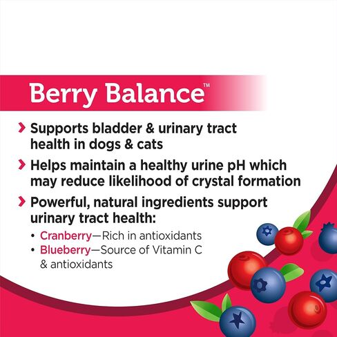 Solid Gold Cranberry Supplement for Dogs & Cats for Urinary Tract Health - Berry Balance Chews UTI + Bladder + Kidney Support for Cats and Dogs with Antioxidants in Kuwait