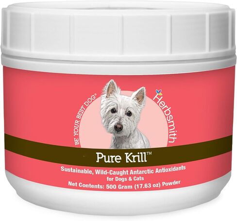 Herbsmith Pure Krill - كريل القطب الجنوبي البري - مكون واحد فقط - أستازانتين للكلاب - أوميغا 3 جاهزة للاستخدام - بديل لزيت الكريل للكلاب - 75 جم in Kuwait