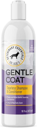 شامبو وبلسم دكتور بو البيطري الأساسي GentleCoat بدون دموع - تركيبة خالية من الصابون للجراء والقطط - مستلزمات العناية الشخصية - جميعها طبيعية، والصبار والبروتينات اللطيفة - 16 أونصة سائلة. in Saudi Arabia