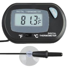 SunGrow Digital Betta Thermometer for Tropical Aquarium Fish, Black Color, Suction Cups and 1 Battery Included, 1 pc per Pack in Kuwait