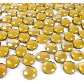 Flat Glass Marbles 1lb, 100PCS Mixed Color Black Amber Gray Glass Beads Rocks Flat Gems Stone for Vase Filler Aquarium Tank Pebbles Decoration in Saudi Arabia