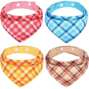 PAWCHIE 4th of July Dog Bandanas Small Reversible Styles American Flag Pet Triangle Scarf Bibs - Patriotic Bandana Kerchief Set Accessories for Dogs, Puppy, Cats