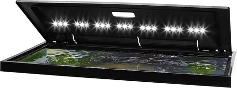 غطاء محرك السيارة Tetra LED مقاس 19.3125 بوصة × 9.375 بوصة × 2.5 بوصة، غطاء حوض السمك منخفض المستوى مع إضاءة مخفية، بلاستيك in Kuwait