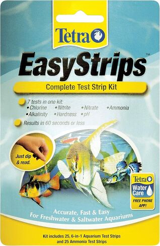 مجموعة Tetra EasyStrips الكاملة المكونة من 25 شريط اختبار 6 في 1 و25 شريط اختبار الأمونيا in Kuwait