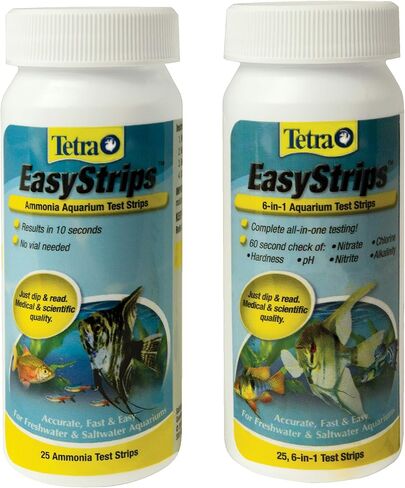 مجموعة Tetra EasyStrips الكاملة المكونة من 25 شريط اختبار 6 في 1 و25 شريط اختبار الأمونيا in Kuwait