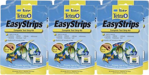 مجموعة Tetra EasyStrips الكاملة المكونة من 25 شريط اختبار 6 في 1 و25 شريط اختبار الأمونيا in Kuwait