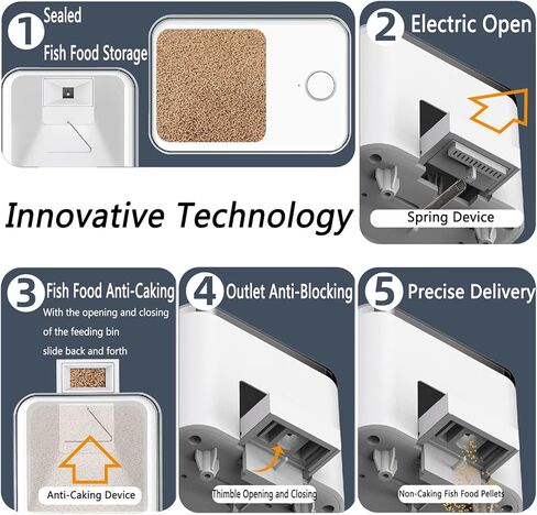 جهاز تغذية اسماك اوتوماتيكي يعمل بالواي فاي لحوض السمك من كيفنيهي، موزع طعام تلقائي لحوض السمك مع مؤقت للتحكم في التطبيق، توصيل درج يعمل بمنفذ USB، لا يفسد طعام السمك، مقاوم للرطوبة، لن يسد، 430 مل in Kuwait