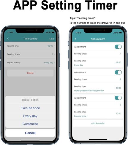 جهاز تغذية اسماك اوتوماتيكي يعمل بالواي فاي لحوض السمك من كيفنيهي، موزع طعام تلقائي لحوض السمك مع مؤقت للتحكم في التطبيق، توصيل درج يعمل بمنفذ USB، لا يفسد طعام السمك، مقاوم للرطوبة، لن يسد، 430 مل in Kuwait