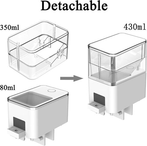 جهاز تغذية اسماك اوتوماتيكي يعمل بالواي فاي لحوض السمك من كيفنيهي، موزع طعام تلقائي لحوض السمك مع مؤقت للتحكم في التطبيق، توصيل درج يعمل بمنفذ USB، لا يفسد طعام السمك، مقاوم للرطوبة، لن يسد، 430 مل in Kuwait