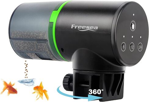 FREESEA Aquarium Automatic Fish Feeder: Vacation Timer Feeder for Fish Tank Electric Adjustable Auto Fish Food Dispenser 0.05 Gal & Two Fixed Methods in Saudi Arabia