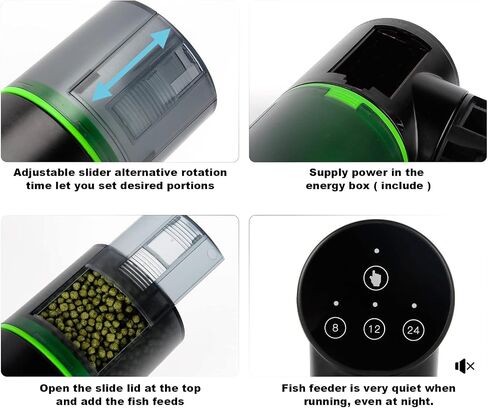 FREESEA Aquarium Automatic Fish Feeder: Vacation Timer Feeder for Fish Tank Electric Adjustable Auto Fish Food Dispenser 0.05 Gal & Two Fixed Methods in Saudi Arabia