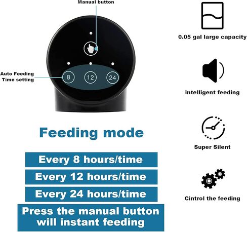 FREESEA Aquarium Automatic Fish Feeder: Vacation Timer Feeder for Fish Tank Electric Adjustable Auto Fish Food Dispenser 0.05 Gal & Two Fixed Methods in Saudi Arabia