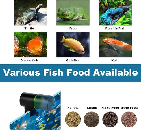 FREESEA Aquarium Automatic Fish Feeder: Vacation Timer Feeder for Fish Tank Electric Adjustable Auto Fish Food Dispenser 0.05 Gal & Two Fixed Methods in Saudi Arabia