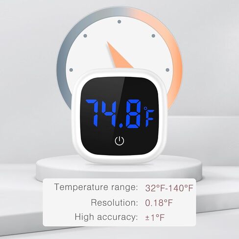 LOFICOPER Digital Aquarium Thermometer, Stick-on Fish Tank Thermometer, Wireless Tank Temperature Sensor with LED Touch Screen, Battery, ℉, for Fresh Water, Tap Water, Marine Water in Kuwait