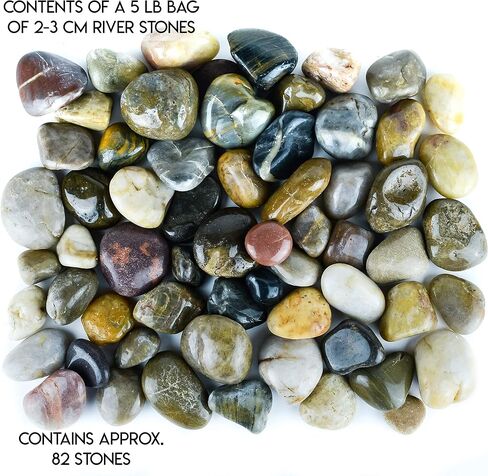 Galashield Pebbles for Plants, River Rocks, Decorative Stones for Vases, Garden Rocks Outdoor Landscaping, Polished Aquarium Gravel (2 lb Bag), 1-2 cm in Saudi Arabia