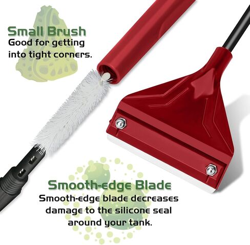 16.5’’ Professional Algae Scraper, Aquarium Blade Cleaner with 10 Pcs Replaceable Blades Stubborn Algae, Suitable for Water Tank Size Under 28 Gallons in Saudi Arabia