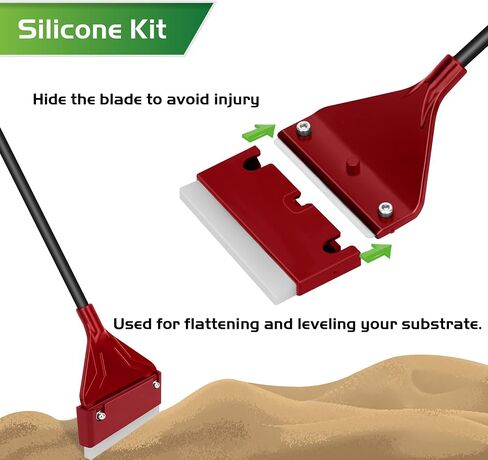 16.5’’ Professional Algae Scraper, Aquarium Blade Cleaner with 10 Pcs Replaceable Blades Stubborn Algae, Suitable for Water Tank Size Under 28 Gallons in Saudi Arabia