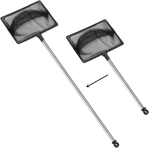 1Pcs Fish Tank Net Aquarium Net Aquarium Fish Net Shrimp Net Small Pond Net with Stainless Telescopic Long Handle for Fish Tank in Saudi Arabia