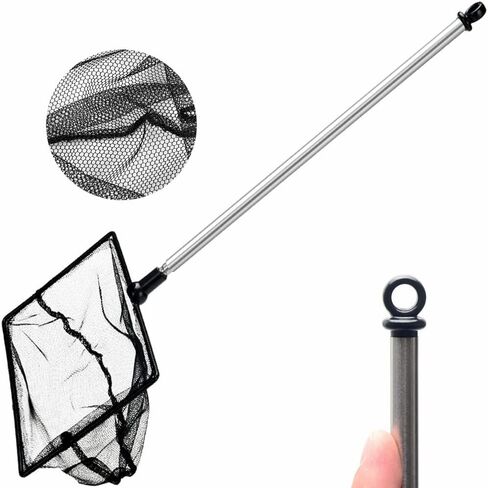 1Pcs Fish Tank Net Aquarium Net Aquarium Fish Net Shrimp Net Small Pond Net with Stainless Telescopic Long Handle for Fish Tank in Saudi Arabia