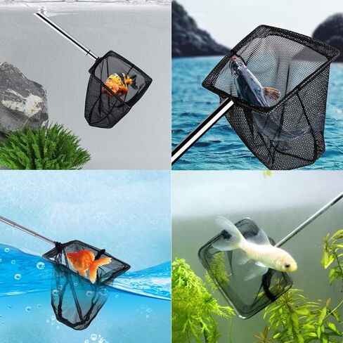1Pcs Fish Tank Net Aquarium Net Aquarium Fish Net Shrimp Net Small Pond Net with Stainless Telescopic Long Handle for Fish Tank in Saudi Arabia